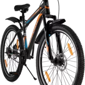 Urban Terrain BOLT UT5001S26 Steel MTB-Disc Brakes, and Mobile Tracking App 26 T Mountain Cycle  (Single Speed, Black)