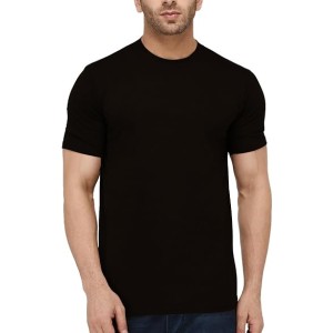 London Hills Solid Men's Round Neck Cotton Blend Half Sleeve T-Shirts