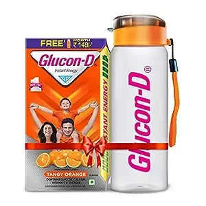 Glucon-D Instant Energy Health Drink Tangy Orange - 1kg Refill with free bottle