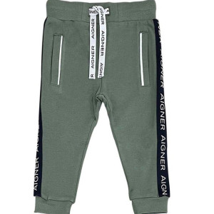 AIGNER Kids Green Printed Straight Fit Joggers