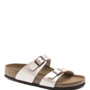 BIRKENSTOCK Women's Sydney Narrow Width Pearl White Slide Sandals