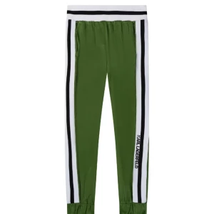 KARL LAGERFELD KIDS Olive Striped Regular Fit Joggers