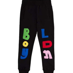 BOY LONDON Kids Black Logo Cigarette Fit Unisex Joggers