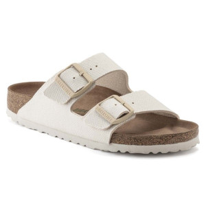 BIRKENSTOCK Men's Arizona Vegan Regular Width Eggshell Slide Sandals