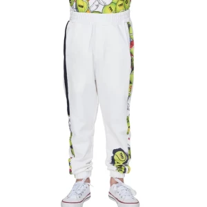 CHOUPETTE Ecru Printed Relaxed Fit Tape Decorated Joggers