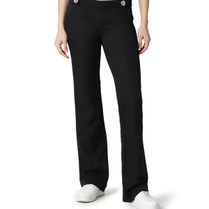 CHIARA FERRAGNI Black Flared Fit Flat Front Trousers