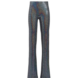 CHIARA FERRAGNI Black 134 Mirror Party Shimmer Slim Fit Trousers