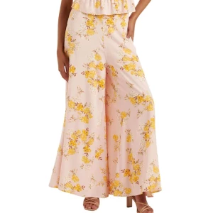 FOREVER NEW Peach Floral Print Regular Fit Flat Front Trousers