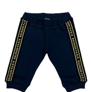 BALMAIN KIDS Blue Logo Comfort Fit Joggers