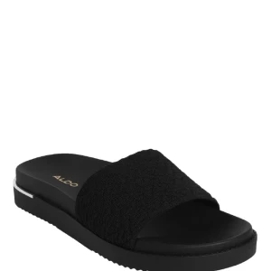 ALDO Women's TOODYAY001 Logo Black Slide Sandals